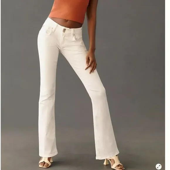 Hudson White Beth Baby Boot Cut Mid Rise Jeans 29 X 34 - Picture 2 of 13